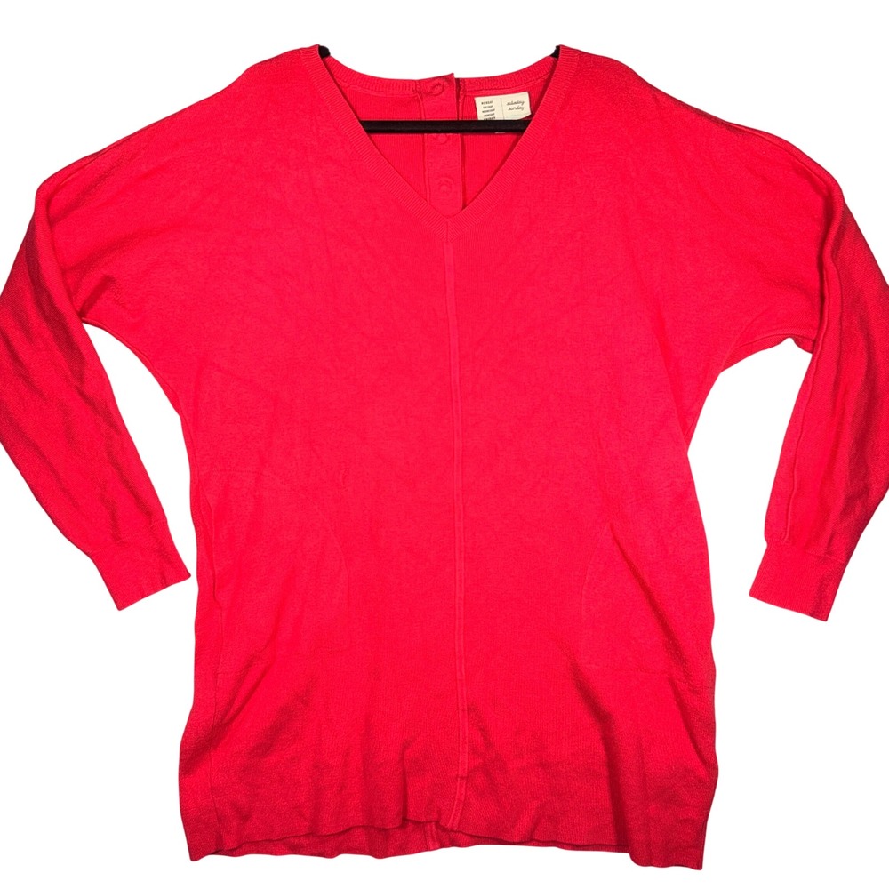 Saturday Sunday Anthropologie Tunic Sweater Small Women Hot Pink Pocket Knit
